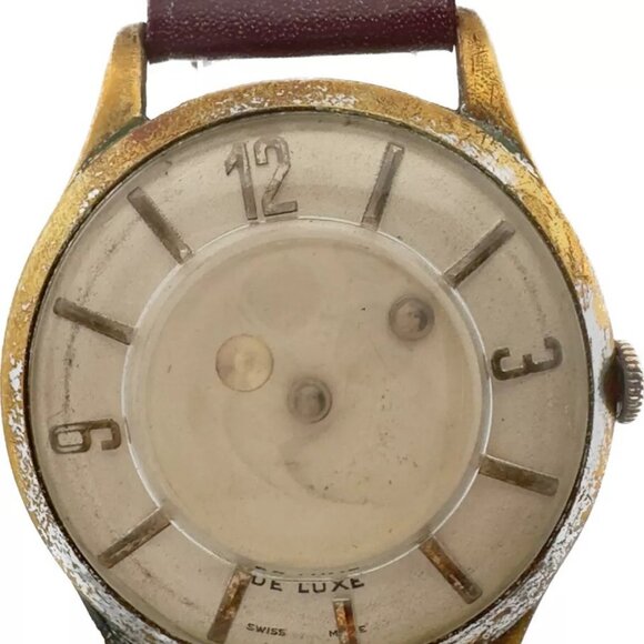Vintage Dee Jay Mystery Dial Men's Mechanical Wristwatch Swiss Made - Picture 1 of 9